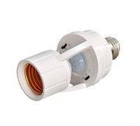 ZWEquipint Portalampada con sensore di movimento a infrarossi E27, ritardo regolabile 16-300s, nessun cablaggio necessario per lampadine LED, AC85-265V, adattatore per presa ABS bianco per