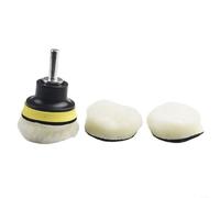 ZWEquipint Set di 5 cuscinetti per lucidatura con ruote in lana e piastra di supporto, kit di mocio in finta lana da 5,1 cm per lucidatrice M10 per auto, vetro, mobili in ceramica