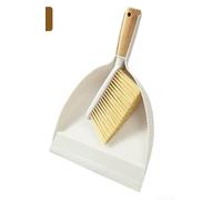 ZWEquipint Set di mini scopa e paletta con manico in legno, spazzola compatta da scrivania per la pulizia delle fessure del divano, setole ad alta densità per briciole e lettiera per animali domestici