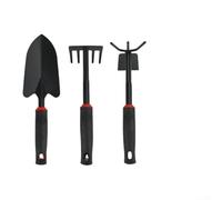 ZWEquipint Set di pala da spiaggia con secchio pieghevole e guanti da 30 cm, kit di attrezzi in ABS nero per la pettinatura e la raccolta di conchiglie (B(3 set))