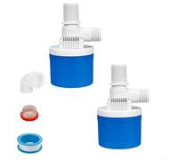 ZWEquipint Set di valvole galleggianti automatiche per serbatoio dell'acqua, abbeveratoio, piscina e irrigazione, dimensioni 1/2 3/4 1 pollici, struttura in plastica, 2 pezzi (A)