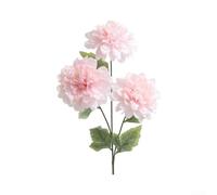 ZWEquipint Steli luminosi a 3 teste di dalia finta con filo flessibile per decorazioni per la casa di nozze centrotavola 64 cm mazzi artificiali in seta (rosa carne)