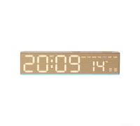 ZWEquipint Sveglia digitale a LED moderna in legno con luce notturna con data temperatura per casa ufficio scrivania decorazione gialla (B giallo)
