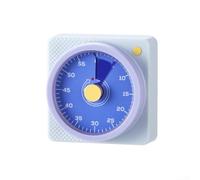 ZWEquipint Timer visivo da 60 minuti con 4 anelli in silicone, timer magnetico da cucina per cottura e aule, timer silenzioso per conto alla rovescia, giallo crema (viola)