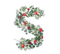 ZWEquipint Vite artificiale di limone con foglie di seta realistiche, 200 cm, in rattan flessibile per decorare casa, feste, ristoranti, ghirlanda realistica da appendere a fragole (A)