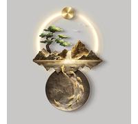ZWESKUX Arte da Parete a LED, Sculture da Parete Arte da Appendere a Parete con Luce LED, Decorazioni da Parete 3D, Dipinti da Appendere con paesaggi montani e Acquatici,60x90cm,B