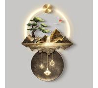 ZWESKUX Arte da Parete a LED, Sculture da Parete Arte da Appendere a Parete con Luce LED, Decorazioni da Parete 3D, Dipinti da Appendere con paesaggi montani e Acquatici,60x90cm,A