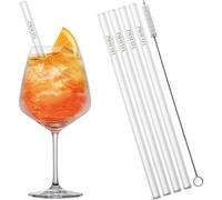 SCHOTT ZWIESEL After Work Drinks Taste, Set di 4 bicchieri da cocktail, 4 cannucce in vetro e 1 spazzola in cotone, bicchieri in cristallo Tritan lavabili in lavastoviglie, Made in Germany (Art. n. 130014)