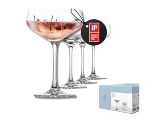 Zwiesel Glas Set di 4 ciotole da cocktail Echo, moderni bicchieri da cocktail con base speciale, lavabili in lavastoviglie, Made in Germany (Art. n. 123384)