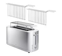 ZWILLING ENFINIGY Tostapane con scaldapanini e pinze, 4-pz. / 2 scomparti lunghi, argento / bianco, Acciaio