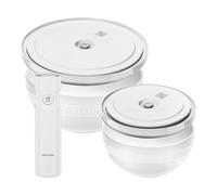 ZWILLING Fresh & Save BOWLS Set di ciotole con pompa e coperchi per sottovuoto, 5-pz. / 18/24/ M/L, bianco, Ceramica