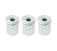 ZWILLING FRESH & SAVE CUBE La Mer - Contenitore per spezie, 3 pezzi, misura XS, modulare e impilabile, ermetico e sottovuoto, lavabile in lavastoviglie, trasparente La Mer