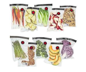 ZWILLING Fresh & Save - Set di 10 sacchetti sottovuoto per alimenti, riutilizzabili, per la preparazione dei pasti, riutilizzabili, lavabili in lavastoviglie, medi, trasparenti