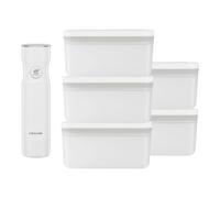ZWILLING FRESH & SAVE Set di contenitori e pompa per sottovuoto, 6-pz. / M, trasparente-grigio / bianco, Plastica