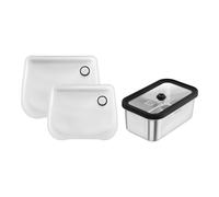 ZWILLING Fresh & Save Set di sacchetti Flex e contenitori sottovuoto, 4 pz. / S/M, trasparente / argento, acciaio inox