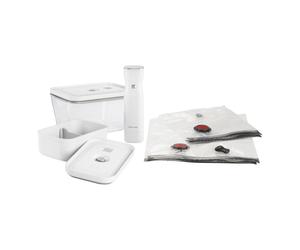 ZWILLING Fresh & Save Starterset sottovuoto, mix / Contenitore vetro L/Lunchbox M, 7-pz., bianco