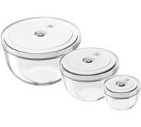 ZWILLING Fresh & Save BOWLS Set di ciotole sottovuoto S/M/L / 6-pz., vetro, transparente-bianco