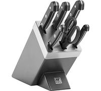 ZWILLING Gourmet Ceppo Autoaffilante 7 Pezzi, Made in Germany | Set di Coltelli 6 Pezzi, Acciaio Speciale Inox, Grigio