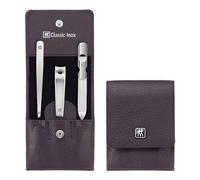 ZWILLING Set manicure, 3 pezzi, cura delle unghie e pedicure, custodia in vera pelle, con tagliaunghie, acciaio inox lucidato, rosso