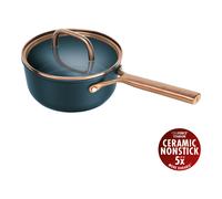 ZWILLING Milano Z1035-074 Milano Casseruola 7.1 in / 18 cm Coperchio in Vetro, 1,9 Litri Navy, Made in Italy, Senza PFAS, Pentola con una sola mano, Rivestimento in Ceramica, Compatibile con Induzione