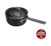 ZWILLING Milano Casseruola con manico con coperchio in vetro - 18 cm, alluminio, CERAFORCE Titanium