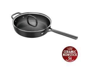 ZWILLING Milano Tegame con coperchio in vetro - 28 cm, alluminio, CERAFORCE Titanium