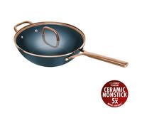 ZWILLING Milano Wok con coperchio in vetro - 30 cm, alluminio, CERAFORCE Titanium