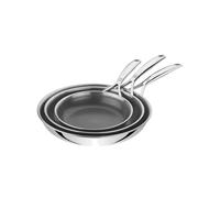 ZWILLING Peak - Set di 3 padelle in acciaio INOX CERAFORCE HyCoat, 20, 24, 28 cm