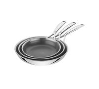 ZWILLING Peak - Set di 3 padelle in acciaio INOX CERAFORCE HyCoat, 20, 24, 28 cm