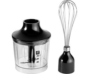 ZWILLING Set di accessori per frullatore a immersione, 2 Pezzi: accessorio per tritare e frusta, Acciaio inox/Nero