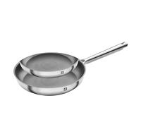 ZWILLING Set di padelle TrueFlow, 2 Pezzi, Acciaio inox, Anche per piani a induzione, Argento-Nero
