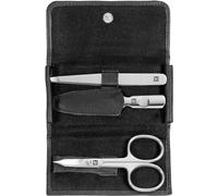 ZWILLING Set manicure 3 pezzi con custodia in pelle bovina, cura professionale di mani e piedi, Nero