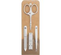 ZWILLING Set manicure, 4 pezzi, set professionale per la cura delle unghie in vera pelle con cerniera, con tagliaunghie compatto, premium, Taupe