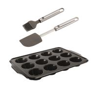 ZWILLING Stampo per cupcake e muffin & accessori, 3-pz. / 20/28 cm, nero / argento, Acciaio