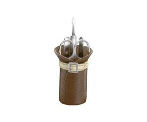 Zwilling Twinox - Set per manicure composto da 4 pezzi, con supporto in vera pelle bovina, 6 x 12,5 cm