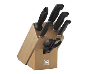 ZWILLING VIER STERNE Set di coltelli con ceppo, 7-pz., naturale