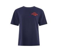 Zwillingsherz Maglietta da donna in 100% cotone, a maniche corte con piccola scritta e motivo a cuore, maglietta basic da donna, casual, per il tempo libero, estiva, con design a cuore