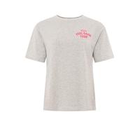 Zwillingsherz Maglietta da donna in 100% cotone, a maniche corte con piccola scritta e motivo a cuore, maglietta basic da donna, casual, per il tempo libero, estiva, con design a cuore