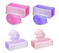 Zwinkle 200 Pcs Colorate Adulti Cotone, 3 Strati Protezione Della Bocca e Dal Naso, Professionale per Abbigliamento, Fucsia, Viola, Viola Chiaro e Rosa 50Pezzi Ciascuno (200Pcs(4-colori3))