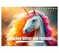 Zwischen Glitzer und Fantasie-Einhörner durchs Jahr (Tischkalender 2026 DIN A5 quer), CALVENDO Monatskalender: Die magische Welt der Einhörner