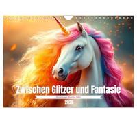 Zwischen Glitzer und Fantasie-Einhörner durchs Jahr (Wandkalender 2026 DIN A4 quer), CALVENDO Monatskalender: Die magische Welt der Einhörner