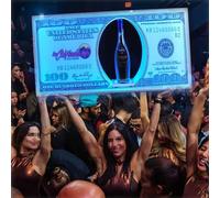 ZWJABYY Espositore per Bottiglie di Vino con Dollaro Luminoso, Pistola per Champagne, presentatore di Bottiglie a LED, Logo Personalizzabile poligono, armadietto del Vino Adatto per Club, Bar, Feste