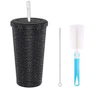 ZWMBYN Bling Studded Cup Glitter Tumbler con coperchio e cannuccia, 481,9 g Bling Bottiglia d'acqua strass tazza termica tazza di paglia diamante in acciaio inox tazza scintillante caffè bicchieri da