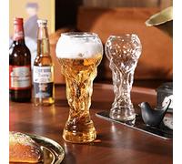 ZWMBYN Set di 2 bicchieri da birra per la Coppa del Mondo per guardare il calcio, 450 ml Creative Hercules Birra Mug Calcio Bicchieri Bicchiere Bicchiere di Cristallo Bicchiere per Birra, Cocktail,