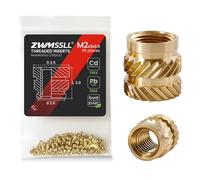 Zwmssll Inserti filettati M2, 110 dadi zigrinati metrici M2 x 3 x 3,5 mm, inserti filettati in ottone per componenti in plastica e stampa 3D