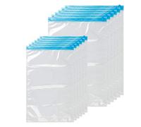 ZWMYF 12 Pezzi Sacchetti Sottovuoto Vestiti, Sacchi Buste da Viaggio, Sacco Macchina Vestiti, Sacchi Sottovuoto di Rotolo a Mano Senza Pompa per Materasso, Biancheria Letto, Cuscini