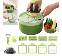 ZWMYF Affetta Verdure 10 in 1, Taglia Verdure Manuale Multifunzionale con Contenitore, Mandolina Cucina per Cubetti, Verdure e Frutta, Lavabile in Lavastoviglie