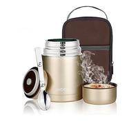 ZWOOS 800ml Thermos Alimenti Caldi, Acciaio Inossidabile 316 Contenitore Termico per Alimenti, Lunch Box Termico con Sacchetto Isolante e Cucchiaio Pieghevole, per Zuppa, Porridge, Riso