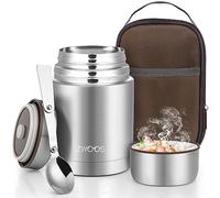 ZWOOS 800ml Thermos Alimenti Caldi, Acciaio Inossidabile 316 Contenitore Termico per Alimenti, Lunch Box Termico con Sacchetto Isolante e Cucchiaio Pieghevole, per Zuppa, Porridge, Riso