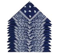 ZWOOS Bandana per Capelli, 12 Pezzi Fazzoletti da collo Paisley, Sciarpa per Uomo e Donna (Marina Militare)